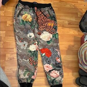 Reason Brand Floral Joggers Drawstring Size M